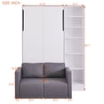 thumbnail image 3 of Harper & Bright Designs Twin Size Murphy Bed with Sofa, Wall Bed with Cushion, Murphy Bed with Shelves for Bedroom Guestroom Small Room, White, 3 of 15