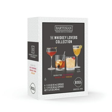 Bartesian The Whiskey Lover's Collection Cocktail Mixer Capsules, Variety Pack of 8 Cocktail Capsules, for Bartesian Cocktail Machines, 55397