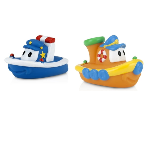 Nuby 2Pack Tub Tugs Floating Boat Bath Toys for Babies 6 Months & up, unisex