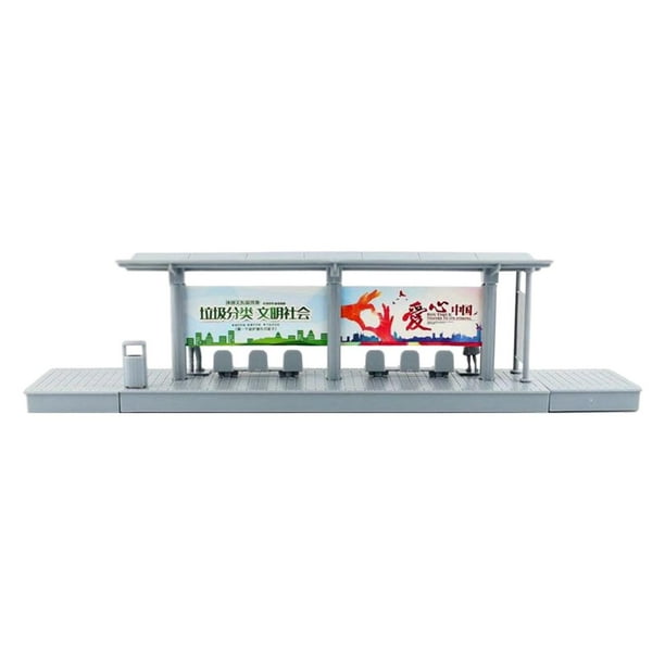 Juego de trenes Sunnimix, accesorios, Plataforma de estación, vías de tren, juguete de plástico, Escena del tren
