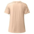 thumbnail image 5 of Oversized Tshirts for Women, Elegant O Neck Short Sleeve Lace Business Blouse, Beige XXL, 5 of 5