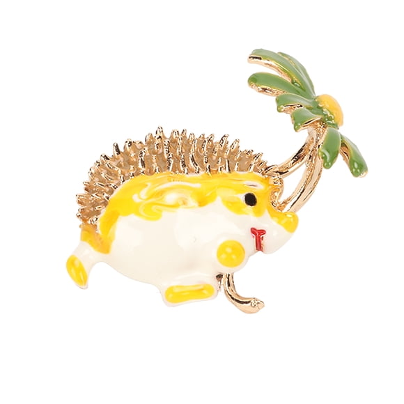 Hedgehog Brooch Pin,Cute Cartoon Hedgehog Flower Cartoon Animal Brooch Animal Brooch Stylish and Modern