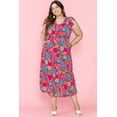 thumbnail image 1 of a.Jesdani Maxi Floral Rouge Vif - Élégant à Étages, Grande Taille, Sans Manches Grace, 1 of 8