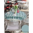 thumbnail image 4 of Outdoor Tablecloth with Umbrella Hole and Zipper, Blue Flowers Round Table Cloth 60 Inch Waterproof Tablecloth, Farmhouse Country Abstract Floral Patterned Picnic Table Cover for Patio Camping, 4 of 7