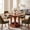 Walnut, variant on 43.3"-59" Extendable Round/Oval Dining Table for 4-8 – Mid-Century Modern Farmhouse Kitchen Table with Sturdy Base & Adjustable Leveling Feet