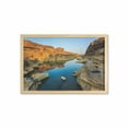 thumbnail image 1 of Canyon Wall Art with Frame, Secret Small Ravine Between Pairs of Cliffs Erosion of River Carved Scene Print, Printed Fabric Poster for Bathroom Living Room, 35" x 23", Blue Orange, by Ambesonne, 1 of 2