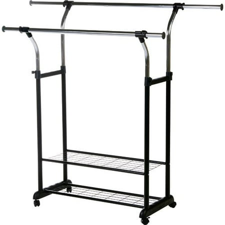 Utility Shelves Walmart Cool Rod Desyne Mobile 60'' W Double Rail Clothes Rack With Utility Utility Shelves Walmart Cool Rod Desyne Mobile 60'' W Double Rail Clothes Rack With Utility