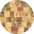 thumbnail image 1 of Ahgly Company Indoor Round Patchwork Brown Transitional Area Rugs, 8' Round, 1 of 4