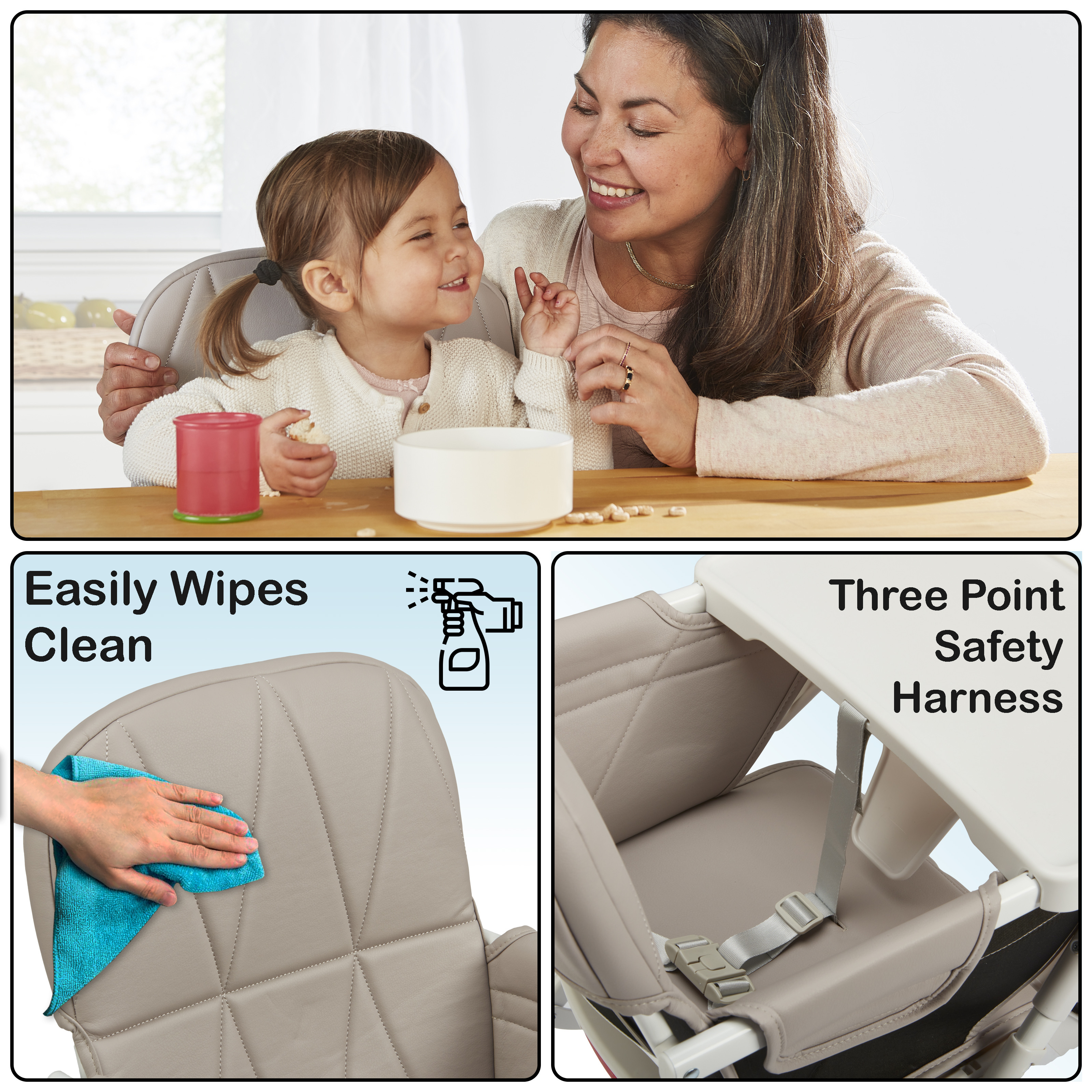 Primo PopUp Folding High Chair - Gray