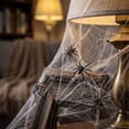 thumbnail image 4 of Halloween Web Decorations with 50 Small Spiders, Stretchy-Cobwebs for Party Decor, Indoor Outdoor Props for Festivals, 1Pack Spider Web #D, 4 of 7