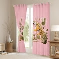 thumbnail image 4 of Feelyou Cartoon Tiger Wildlife Black Out Curtains, Palm Leaf Botanical Curtains Pack of 2 (42x63 Each), Teens Kids Boys Girls Bedroom Curtains, Window Curtains Home Decor, 4 of 7