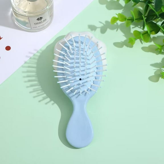 Mini Detangling Hair Brush for Wet and Dry Hair, Travel-Sized BLUE Hairbrush for Men, Women, and Kids – Compact & Lightweight