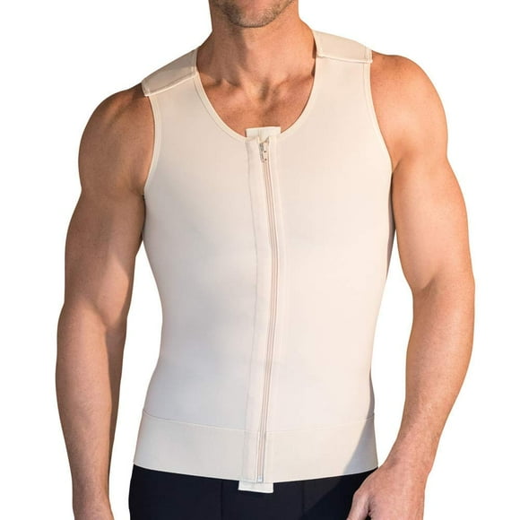 MARENA Gilet de Compression Sans Manches Ajustable pour Hommes – Vêtement de Soutien Post-Chirurgical