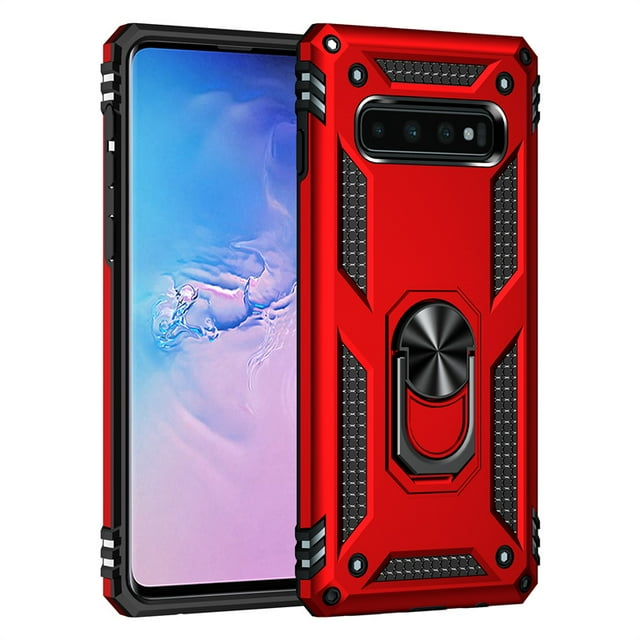 For Samsung Galaxy S8 S9 S10 Plus Case Armor Magnetic Ring Holder Kickstand Phone Case For Samsung S7 S10E Note 8 9 Back Cover Red For Galaxy Note 8
