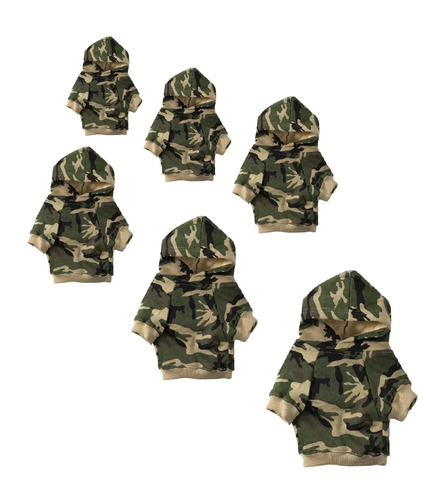 Camouflage Dog Hoodies Fleece Lined Chic Warm Pink or Green Camo Sweatshirts (Large - Green)