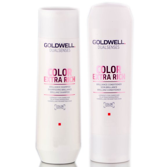 Set A , Goldwell Kit -Dualsenses Color Extra Rich Brilliance Shampoo & Conditioner, hair scalp beauty - Pack of 2 w/ Sleek 3-in-1 Comb/Brush