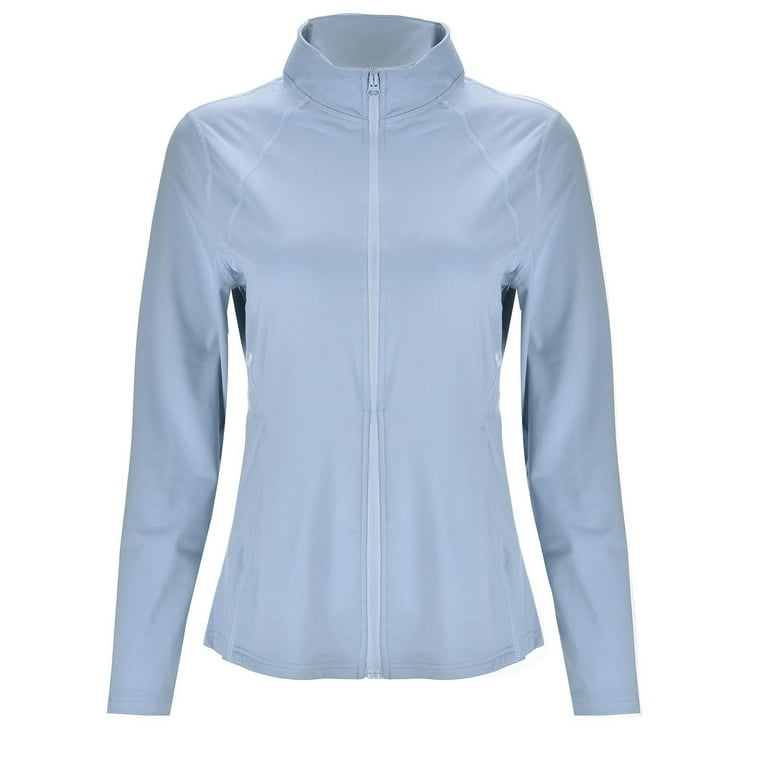 Zylarhe Womens T Shirts Women's Athletic Long Sleeve Zipper Jacket