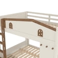 thumbnail image 5 of Harper & Bright Designs Queen over Queen Bunk Bed with Drawers and Shelves, Solid Wood Bunk Beds with Stairs and Hooks, Beige+Natural, 5 of 8
