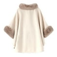 thumbnail image 3 of Women's Fashion Cape Shawl Jacket - Loose Plus Size, Temperament Design, Beige, 3 of 4
