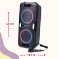 thumbnail image 2 of Bocina  Bluetooth,Karaoke , Luz Led 600 W  + Audifonos  COMBO  AIWA AWPOK6L, 2 of 4