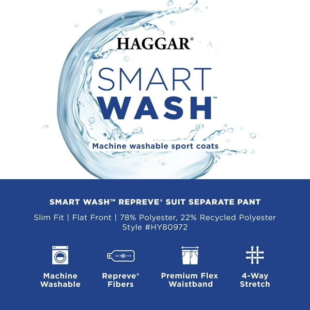 Haggar Pantalon de Complet Séparé Smart Wash Repreve pour Homme Coupe Ajustée