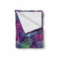 thumbnail image 2 of Botany Soft Flannel Fleece Blanket, Tropical Ginkgo Leaves Motif in Digital Colorful Toned Herbs Graphic, Cozy Plush for Indoor and Outdoor Use, 50" x 60", Purple Magenta and Green, by Ambesonne, 2 of 6