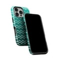 thumbnail image 5 of DesignSkinz Scratch-Resistant Hard Slim Case Compatible with iPhone 12 Mini (Compatible with MagSafe) - Teal Gradient Layered Chevron, 5 of 9