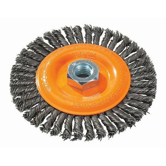 Walter 13K504 Wire Wheel Brush .020" Stringer Bead Carbon Steel 5" 5/8-11