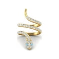 thumbnail image 2 of 925 Sterling Silver Gold Vermeil Snake Larimar Cobra Snake Women's Mother's Day Gift Rings, 2 of 4