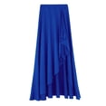 thumbnail image 4 of Yartina Women's Retro High Waist Swing Dance Asymmetric Maxi Long Skirt Blue L, 4 of 6