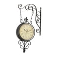 thumbnail image 3 of Reloj de pared de doble cara, silencioso, funciona con pilas, rotación de 360 ​​grados, fácil de leer. Negro, 3 of 9