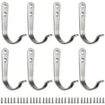 thumbnail image 2 of 20-Pack Wrought Iron Wall Hook Single Prong Decorative,Sturdy Metal Hanger with Screws,Rustic Style for Coat Hat Towel and Entryway Organization Silver, 2 of 6