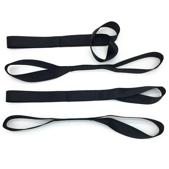 Heavy Duty 1,200lb. Workload Soft Loop Tie Down Straps for Towing or Trailering ATV, UTV, Motorcycle, Lawn Garden Equipment (Set of 8) (18 Inches, Black)