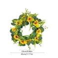 thumbnail image 3 of YingYouFu Daisy and Lavender Wreath Wildflower Wreath Spring and Summer Artificial Spring Silk Summer for Front Door Home Wall Wedding Festival Farmhouse Holiday Decor, 3 of 6