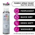 thumbnail image 4 of Tulip Color Shot Instant Fabric Spray Paint, 3 fl. Oz. White, Quick Dry and Permanent, 4 of 8