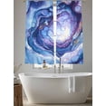 thumbnail image 5 of Modern Blue Sheer Curtains for Living Room Bedroom, Light-filtering Sheer Curtain, Abstract Art Moire Contemporary Water Ripple Rod Pocket Voile Window Treatment Drapes, 52’’Wx63’’L, 2 Panels Set, 5 of 7