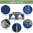 thumbnail image 3 of Kullavik 12'x20' Hardtop Gazebo, Outdoor Double Roof Canopy with Netting and Curtains, Galvanized Metal Frame, Sunshade for Patio, Backyard, Deck and Lawns-Navy Blue, 3 of 7