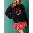 thumbnail image 2 of Nygoyerh Women Cute Sweatshirts Loose Pullover Rhinestone Wine Glass Print T-shirts Long Sleeve Pullovers Casual Tops Fall Workout Tops, 2 of 7
