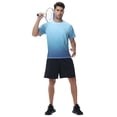 thumbnail image 5 of Satankud Men's UPF 50+ UV Rash Guards Swim T-Shirt Quick Dry Running Shirt Surf Fishing Beach Hiking Workout Shirts Moon Blue Gradient Gray Blue M, 5 of 7