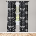 thumbnail image 3 of Ambesonne Lunar Moth Curtains, Medieval Astrology Print, Pair of 28"x84", White Charcoal Grey, 3 of 5