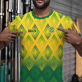 thumbnail image 2 of 2026 Soccer Cup Dynamic Jersey for Men, Short Sleeve Crew Neck Athletic Tee with National Team Pattern & Ball Graphic for Match Day & Training Green 18, 2 of 7