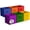 Deep Rainbow, variant on 13 Inch Fabric Storage Cubes - Sturdy Collapsible Bins With Handle - 6 Foldable Baskets for Organizing Clothes, Toys, Books - Multi Colored Storage Baskets for Shelves, Kids Room, Closets