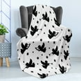 thumbnail image 4 of Angel Soft Flannel Fleece Throw Blanket, Cupid with Trumpets Angels Sky Stars Fairy Xmas Season Yule Celebration Art, Cozy Plush for Indoor and Outdoor Use, 50" x 60", Black White, by Ambesonne, 4 of 5