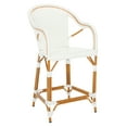 thumbnail image 3 of SAFAVIEH California Outdoor Patio Counter Stool w/ Arm, White, 3 of 11
