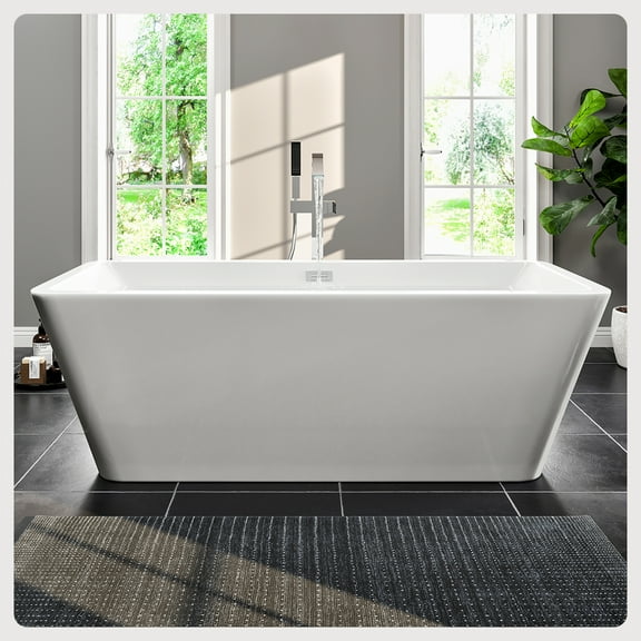 Eviva Aries 67 inch White Freestanding Bathtub