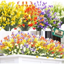 20 Bundles Artificial Calla Lily Flower Plants Outdoor Decoration (Mix)
