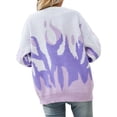 thumbnail image 6 of Qiylii Printed Knit Sweater, Color Block Long Sleeve Round Neck Pullover, 6 of 9
