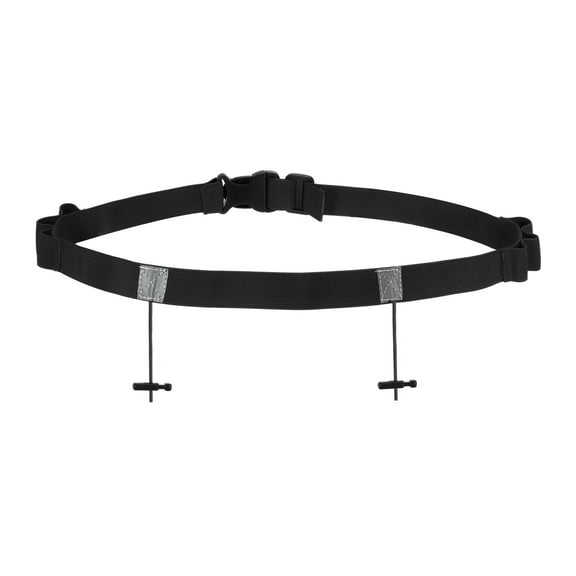 Uxcell Triathlon Belt Bib Holder, Elastic Marathon Race Number Belt with 6 Gel Loops, Black