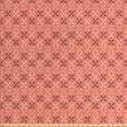 thumbnail image 1 of Abstract Sofa Upholstery Fabric by the Yard, Repeating Continued Four Leaf Elements on a Summer Tone Background, Decorative Fabric for DIY and Home Accents, Coral Dark Blue by Ambesonne, 1 of 4
