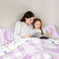 thumbnail image 5 of Catabedysis Purple Bows Letter Print 7 Pieces Full Size Bedding Sets,Geometric Plaid Monogrammed O Full Size Bed in a Bag,Colorful Stars Reversible For Girls, 5 of 7